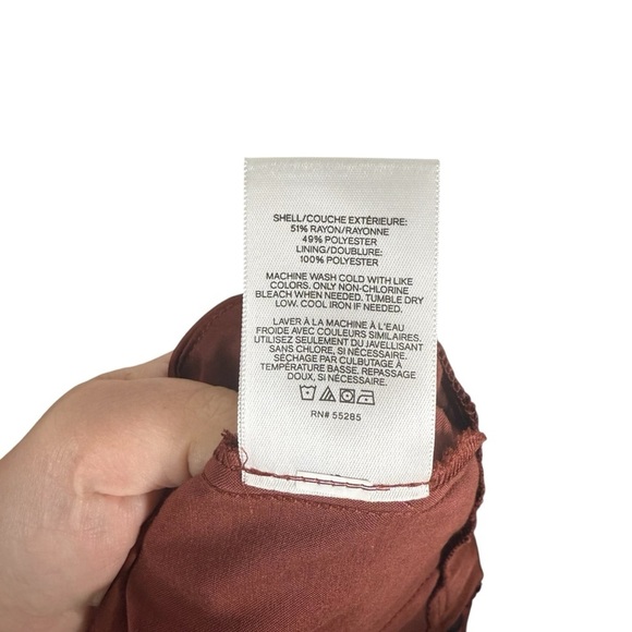 Express Women’s Satin Drape Midi Skirt in Rust Size 6 - Picture 7 of 9